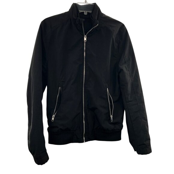 H&M Women's Full Zip Jacket Collared Zip Pockets Black Size Small - Picture 1 of 9